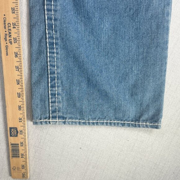 Y2K True Religion Ricky Super T Bootcut Jeans Distressed Light Wash USA Size 40 - Picture 7 of 10
